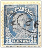 USA 1912 20 Cents Ultramarine Franklin Used V1 - Usados