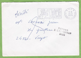 Cachet Linéaire Retour à L'Envoyeur 4145 De VERGT 24 Dordogne 1978 - Handstempel