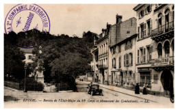 Epinal - Bureau De L'Etat-major Du 21° Corps D'Armée Et Monument Des Combattants (tampon Cie Aérostiers) - Epinal