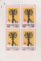 YUGOSLAVIA, 1986 2 Din Red Cross Charity Stamp  Imperforated Proof Bloc Of 4 MNH - Unused Stamps