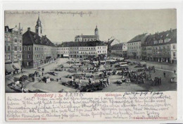 39036008 - Annaberg Mit Wochenmarkt Am Marktplatz Gelaufen Von 1905. Ecken Mit Albumabdruecken, Leicht Fleckig, Sonst G - Annaberg-Buchholz