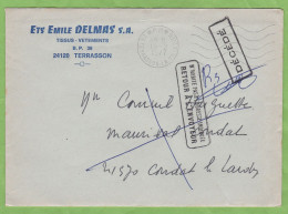 Cachet Linéaire Retour à L'Envoyeur CONDAT LE LARDIN + DECEDE 24 Dordogne 1977 - Handstempel