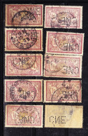 Lot De 10 Timbres Oblitérés Perforés N°121 Avec Perforation CNE - Sonstige & Ohne Zuordnung