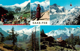 13827299 Saas-Fee VS Panorama Teilansichten Seilbahn Kapelle  - Other & Unclassified