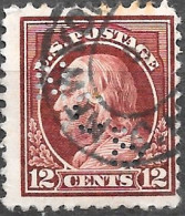 USA 1912 12 Cents Claret Brown Franklin Used V1 - Oblitérés