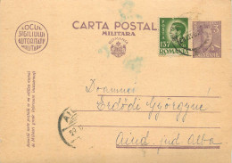 Romania Postal Card 1946 Aiud Alba Royalty Franking Stamps King Mihai - Romania