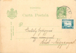 Romania Postal Card 1932  Aiud Oradea Aviation Stamp - Romania