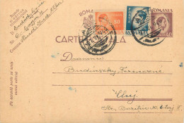 Romania Postal Card  Aiud 1940 Cluj Royalty Franking Stamps - Roumanie