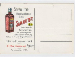 39016908 - Werbekarte Dahme ( Mark ) Mit Samariter Tafelbitter Der Firma Otto Gericke, Likoer- Und Essenzen-Fabrik Unge - Gross Leuthen