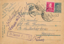Romania Postal Card Cluj 1943 Cluj Franking Stamps CENZURAT Censored - Roumanie