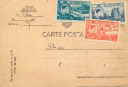 Romania Postal Card Royalty Franking Stamps - Romania