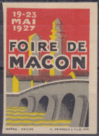 Vignette FOIRE DE MACON - 19 Au 23 Mai 1927 - Altri & Non Classificati