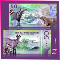 Mujand 50 Francs France Ecrins National Park Wildlife 2018 Polymer Private Test - Other & Unclassified