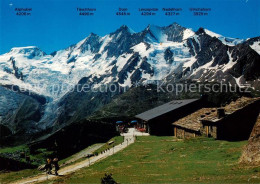 13789847 Saas-Grund VS Bergrestaurant Kreuzboden Panorama Der Viertausender  - Other & Unclassified