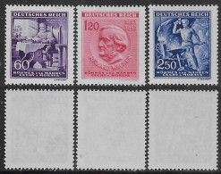 Bohemia Moravia 1943 Wagner Mi N.128-130 Complete Set MNH ** - Unused Stamps