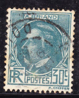 FRANCE Timbre Oblitéré N° 291, 30c Bleu-vert Aristide Briand - Usados
