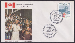 Vatican Canada 1984, Pope Paul John II Visit - St.John`s, Special Cover - Autres & Non Classés