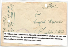 Generalgouvernement Feldpost Auf Brief Feldpost Generalgouvernement #KY519 - Besetzungen 1938-45