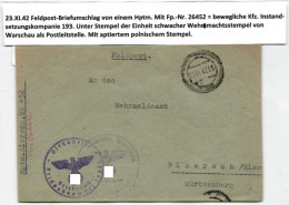 Generalgouvernement Feldpost Auf Brief Feldpost Generalgouvernement #KY517 - Besetzungen 1938-45