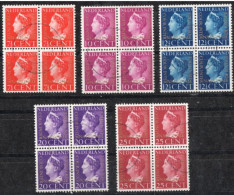 Netherlands 1940 International Cour De Justice Service Stamps In 4-blocks Cancelled - Dienstzegels