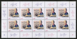 Germany 2002 / Michel 2241 Kb - Adolph Freiherr Knigge, Writer, Freemason, Iluminati - Sheet Of 10 Stamps MNH - Ungebraucht