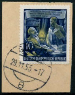 DDR 1955 Nr 486AYII Zentrisch Gestempelt Briefstück X8BEE62 - Used Stamps