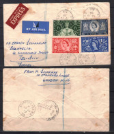 GB UK STAMPS. 1953. QEII CORONATION. EXPRESS AIR COVER TO ISRAEL - Brieven En Documenten