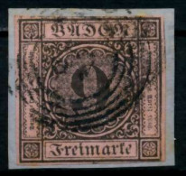 BADEN AUSGABEN VON 1851 - 1858 Nr 4a Gestempelt Briefstück X744A0E - Afgestempeld