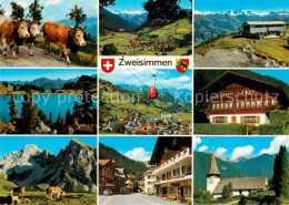 13756899 Zweisimmen BE Simmentaler-Fleckvieh Rinderberg Seebergsee Gondelbahn Si - Other & Unclassified