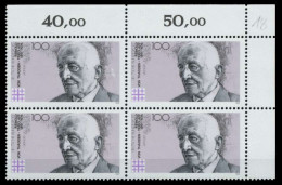 BRD 1991 Nr 1556 Postfrisch VIERERBLOCK ECKE-ORE X76CE32 - Unused Stamps