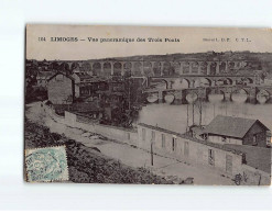 LIMOGES : Vue Panoramique Des Trois Ponts - état - Limoges