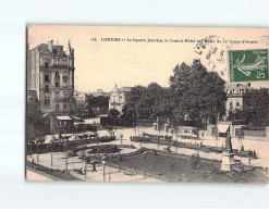 LIMOGES : Le Square Jourdan, Le Central-Hôtel Et L'Hôtel Du 12e Corps D'Armée - Très Bon état - Limoges