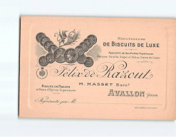 AVALLON : Manufacture De Biscuits De Luxe, Félix De Razout - Très Bon état - Avallon