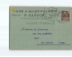 VILLERS COTTERETS : Lettre De Commande, Fers & Quincailleries P. Gandon - état - Villers Cotterets