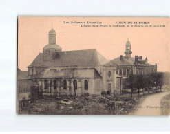 NOVION PORCIEN : L'Eglise Saint-Pierre Le Lendemain De La Bataille Du 29 Août 1914 - état - Autres & Non Classés