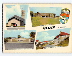 VILLY : L'Eglise, Ouvrage De La Ferte, Monument Aux Héros, Tabac-Restaurant, Rue Principale - état - Andere & Zonder Classificatie