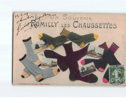 ROMILLY : Carte Souvenir, Les Chaussettes - Très Bon état - Romilly-sur-Seine