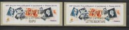 2 Atms, Lisa2, 0.39€ Et 0.49€, Avec Mention "COMPLEMENT ECOPLI Et LETTRE PRIORITARE" , 5/11/2015. 69ème Salon D'automne - 2010-... Illustrated Franking Labels