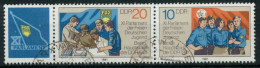 DDR ZUSAMMENDRUCK Nr WZd496 Gestempelt 3ER STR X158A22 - Zusammendrucke