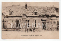 Cpa Rare  Militaire " PERNANT - Bureau De Tabac En 1917 "  ( Pub Chocolat MENIER - Façade  à Pied Et à Cheval ) - Other & Unclassified