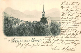 13745817 Weggis Vierwaldstaettersee Teilansicht M. Kirchturm Weggis Vierwaldstae - Autres & Non Classés