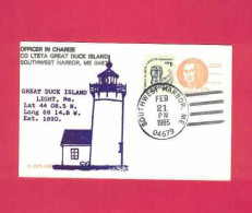 Carte Entier Postal De 1985 Des USA EUAN - Great Duck Island Light - Fari