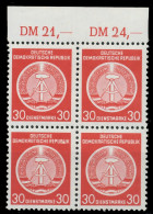 DDR DIENST HAMMER ZIRKEL Nr 11XI Postfrisch VIERERBLOCK X1D2796 - Sonstige & Ohne Zuordnung