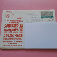 Enveloppe Repiquée Cartexpo 12 & 13 Paris La Mutualité - Oblitération Vitry Sur Seine (94) 15-06-1988 - 1961-....