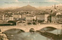 13737957 Geneve GE Le Pont De La Coulouvreniere Le Mont Blanc Et Les Alpes De Sa - Autres & Non Classés