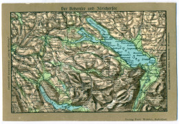 VERY RARE HARD AND HEAVY RELIEF PC, Der Bodensee Und Zürichersee, Germany / Switzerland / Austria - Cartes Géographiques