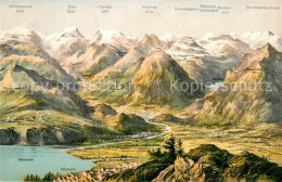 13737299 Glarus GL Glarnerland Mit Wallensee Und Weesen Panoramakarte Glarus GL - Sonstige & Ohne Zuordnung