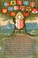 13736527 Valais Wallis Kanton Souvenir Du Centenaire De L’entree Du Canton Du Va - Sonstige & Ohne Zuordnung