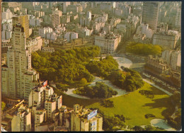 °°° 31001 - ARGENTINA - BUENOS AIRES - VISTA  AEREA DE LA PLAZA SAN MARTIN - 1969 With Stamps °°° - Argentine