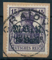 BES. 1WK D-MV RUMÄNIEN Nr 5a Zentrisch Gestempelt Briefstück ATTE X410E26 - Occupation 1914-18